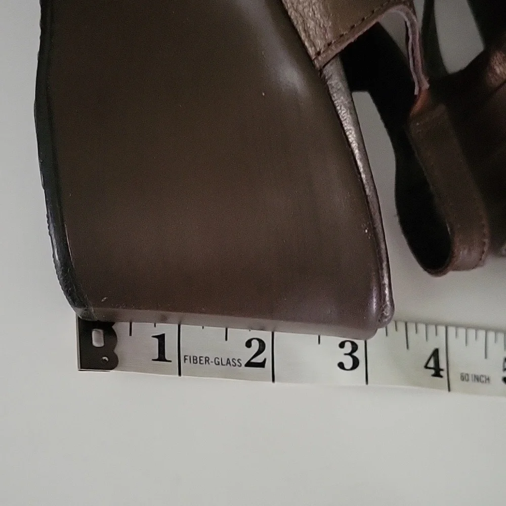 NAOT Womens Bronze And Brown Wedge Sandals Sz 8 EU39